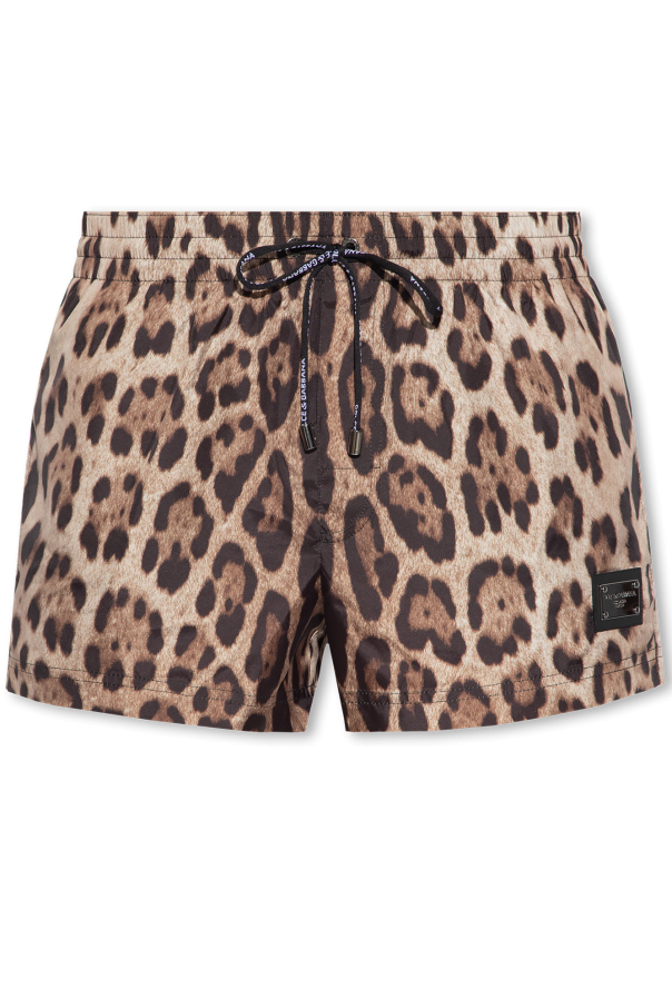 Dolce & Gabbana Navy Blue Polyester Pinstripe Men Shorts Swimwear